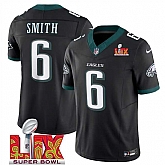 Men & Women & Youth Philadelphia Eagles #6 DeVonta Smith Black 2025 Super Bowl LIX Patch New F.U.S.E. Vapor Limited Stitched Jersey,baseball caps,new era cap wholesale,wholesale hats
